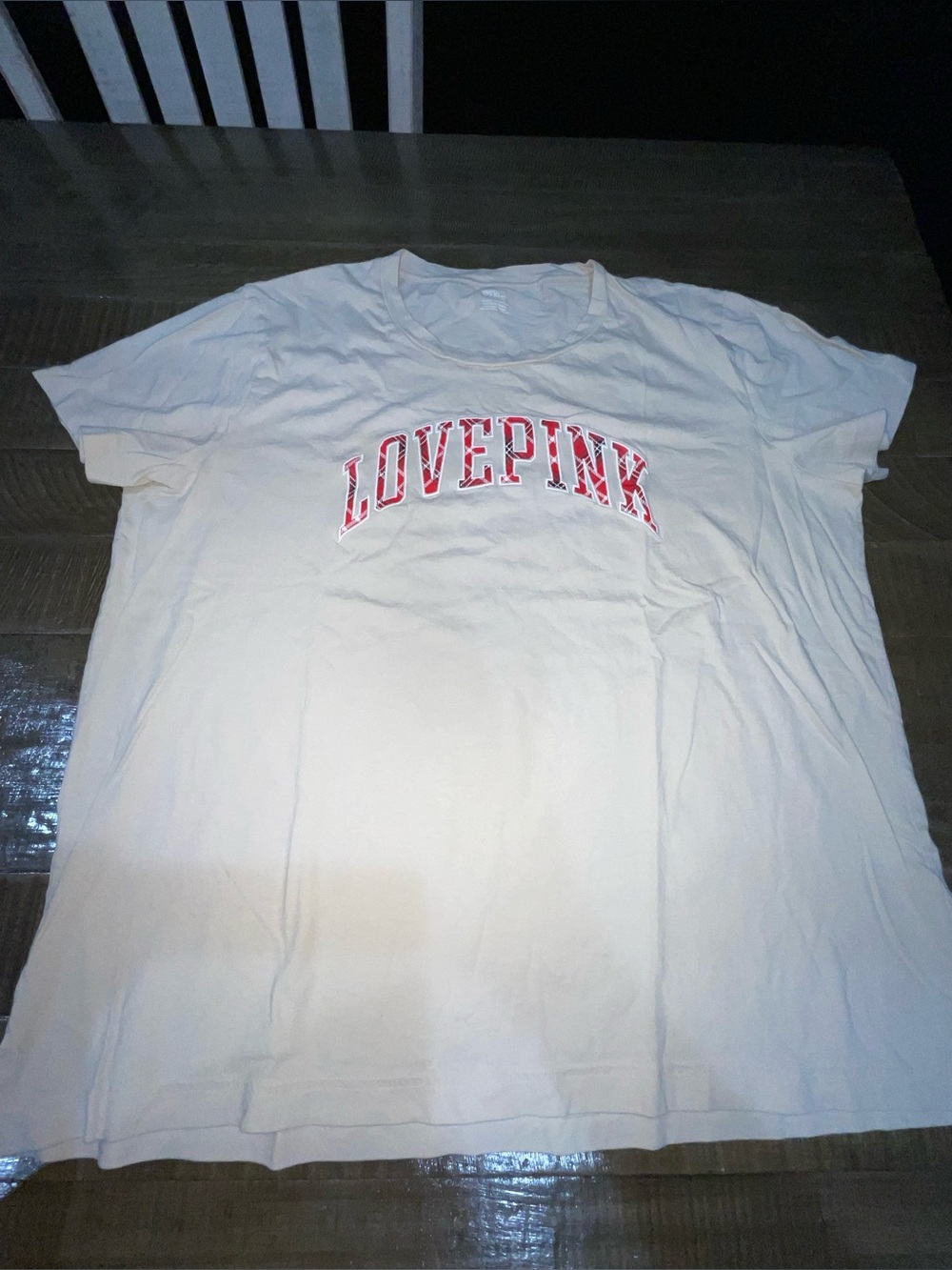 PINK Victoria's Secret White Tee with Red LOVE PINK Logo
